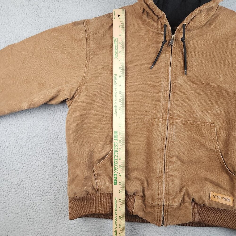 Canvas Active Workwear Hooded Jacket Mens Extra Large Quilted Distress Bomber - Picture 4 of 16